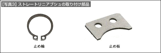 【写真3】ストレートリニアブシュの取り付け部品