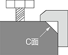 施盤に四角（キューブ）形のワークを固定し、刃物で研削加工後固定したまま測定できます。