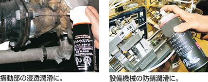 摺動部の浸透潤滑に。 設備機械の防錆潤滑に。