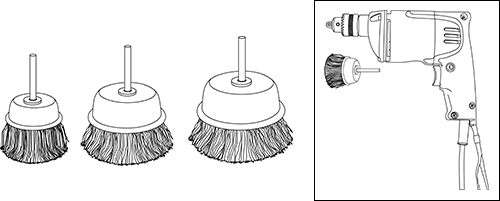 軸付カップブラシ（電動工具用）