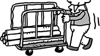 長尺物の運搬に便利