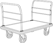 両袖固定ハンドル台車