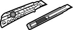 左利き用、左右両用のカッターもあります。