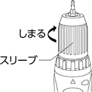 ドリルドライバー ビットの装着(キーレスチャックの場合)