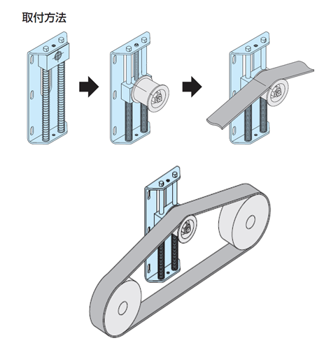 図4.スライダータイプの取付方法と使用事例