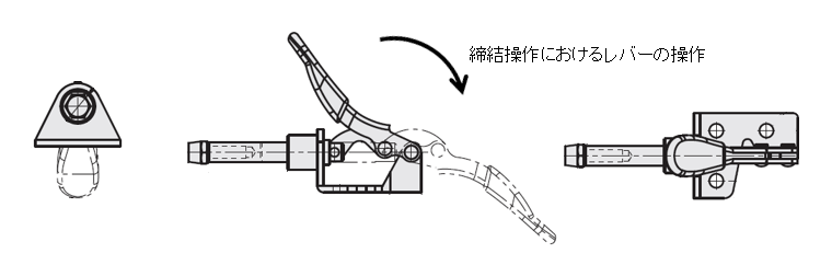 図8.トグルクランプのレバーの操作